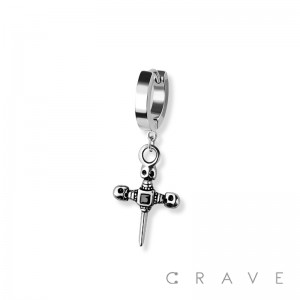 316L SURGICAL STEEL HUGGIE/HOOP DAGGER EARRING